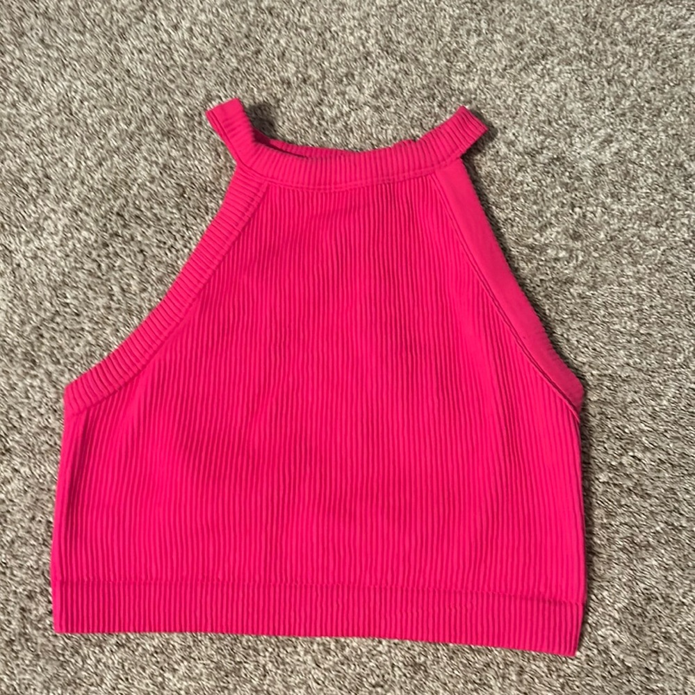 Hot pink aerie crop top